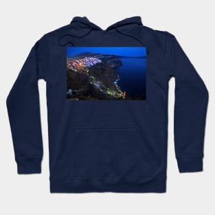 Night falling over the Caldera of Santorini Hoodie